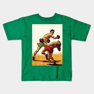 Vintage Sports Boxing, Boxers in a Fight Kids T-Shirt